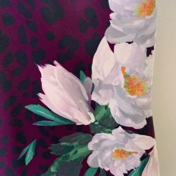 Ted Baker sheath dress purple with flowers - Picture 4 of 5